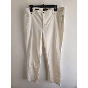 Talbots Womens Pants Size 16 Petite Ivory Corduroy Flawless Five-Pocket Straight